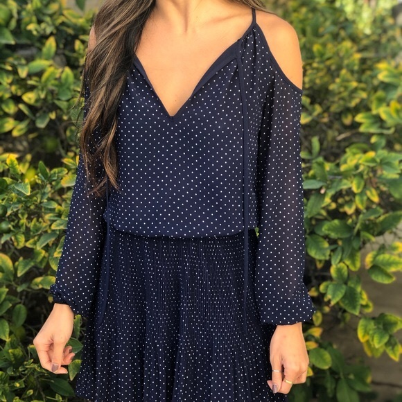 Michael Kors Dresses & Skirts - SOLD‼️ Michael Kors Navy Polka Dot Dress